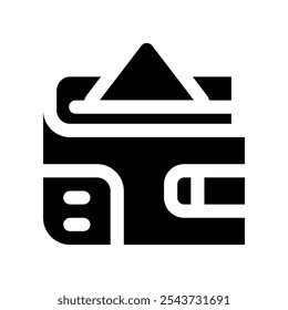 ícone de carteira. ícone de glifo vetorial para o design do seu site, celular, apresentação e logotipo.