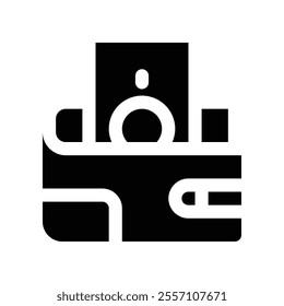 wallet icon. vector glyph icon for your website, mobile, presentation, and logo design.