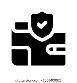 wallet icon. vector glyph icon for your website, mobile, presentation, and logo design.
