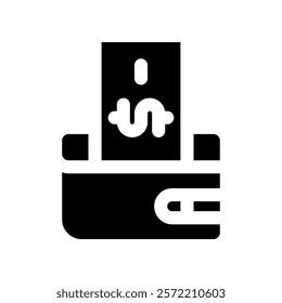 wallet icon. vector glyph icon for your website, mobile, presentation, and logo design.