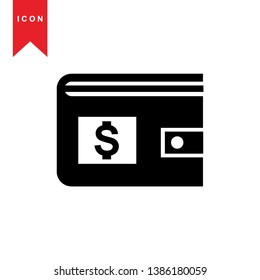 wallet icon vector illustration. - Vector