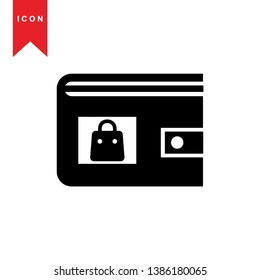 wallet icon vector illustration. - Vector