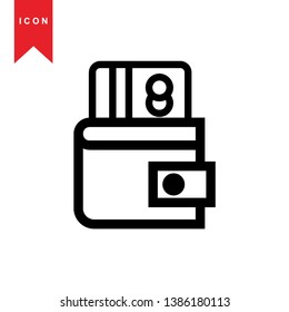wallet icon vector illustration. - Vector