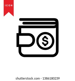 wallet icon vector illustration. - Vector
