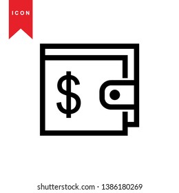 wallet icon vector illustration. - Vector