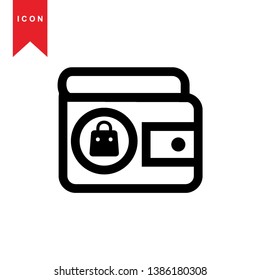 wallet icon vector illustration. - Vector