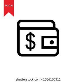 wallet icon vector illustration. - Vector