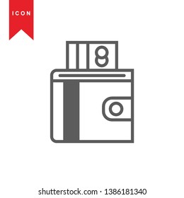 wallet icon vector illustration. - Vector