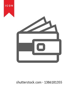 wallet icon vector illustration. - Vector