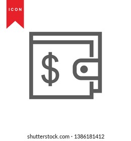wallet icon vector illustration. - Vector