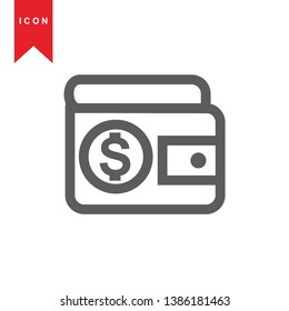 wallet icon vector illustration. - Vector