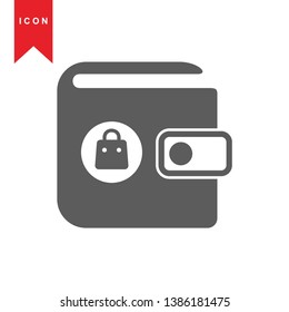 wallet icon vector illustration. - Vector