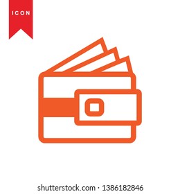 wallet icon vector illustration. - Vector