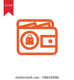 wallet icon vector illustration. - Vector
