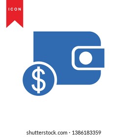 wallet icon vector illustration. - Vector