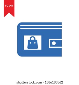 wallet icon vector illustration. - Vector