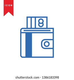 wallet icon vector illustration. - Vector