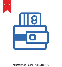wallet icon vector illustration. - Vector