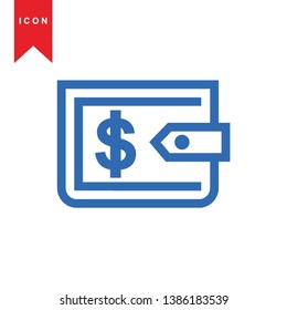 wallet icon vector illustration. - Vector