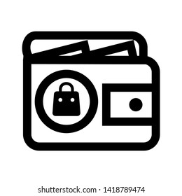 wallet icon vector illustration. - Vector