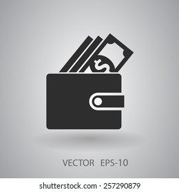 Wallet icon, vector illustration