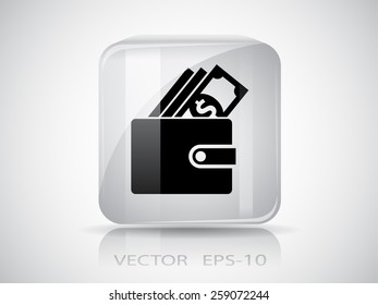 Wallet icon, vector illustration