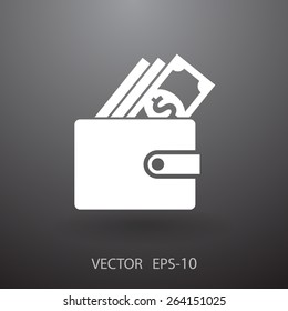 Wallet icon, vector illustration