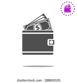 Wallet icon, vector illustration