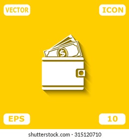 Wallet icon, vector illustration