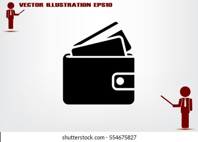 Wallet Icon Vector Illustration.