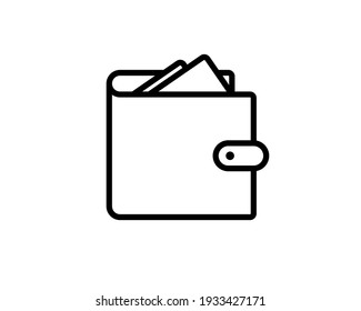 Wallet icon, vector illustration. Fill design style. Money icon. Wealth symbol. Currency or shopping sign. Retail. Purse.