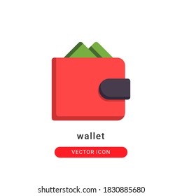 wallet icon vector illustration. wallet icon flat design.