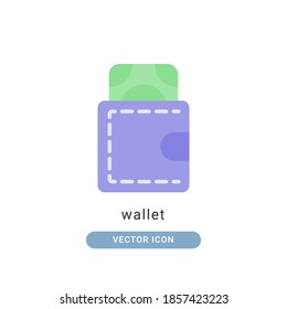 wallet icon vector illustration. wallet icon flat design.