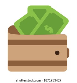 Wallet icon vector illustration in flat style for any projects, use for website mobile app presentation