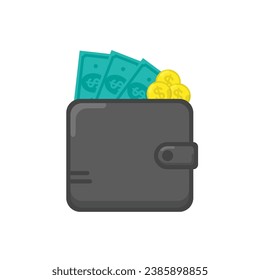 wallet icon. vector illustration in flat style