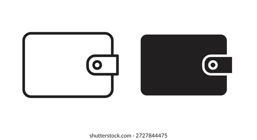 Icono de billetera. Ilustración vectorial, plano y carrera