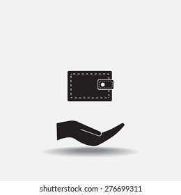 wallet icon. vector illustration. Flat design style