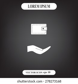 wallet icon. vector illustration. Flat design style