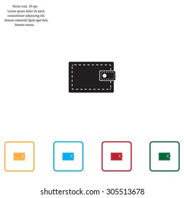 wallet icon. vector illustration. Flat design style