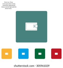 wallet icon. vector illustration. Flat design style