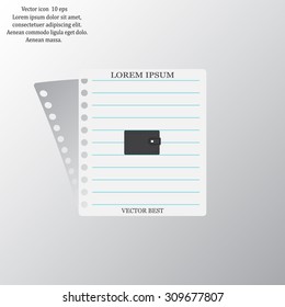 wallet icon. vector illustration. Flat design style