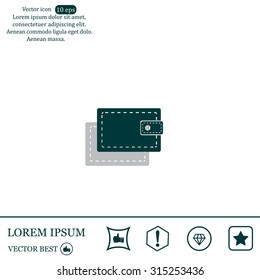 wallet icon. vector illustration. Flat design style