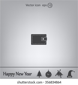 wallet icon. vector illustration. Flat design style