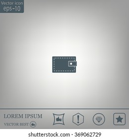 wallet icon. vector illustration. Flat design style
