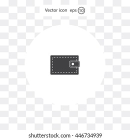 wallet icon. vector illustration. Flat design style