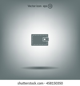 wallet icon. vector illustration. Flat design style