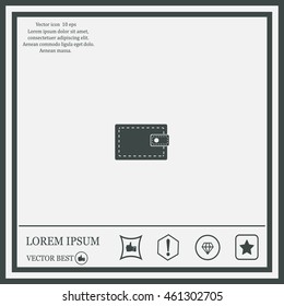 wallet icon. vector illustration. Flat design style