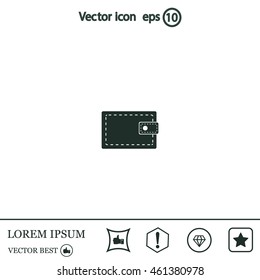 wallet icon. vector illustration. Flat design style