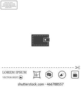 wallet icon. vector illustration. Flat design style