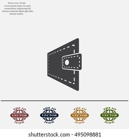 wallet icon. vector illustration. Flat design style
